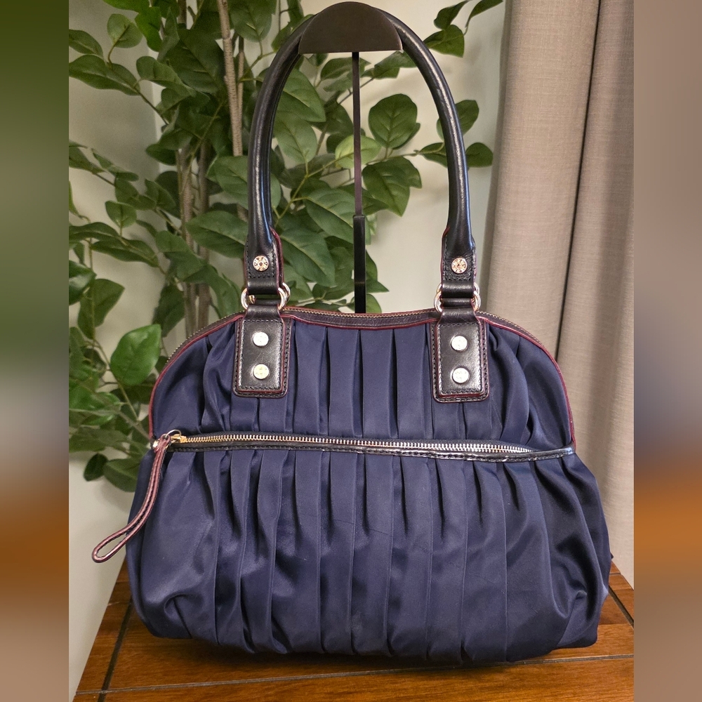 MZ Wallace Pleated Navy Shoulder Bag